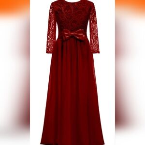 ABAO SISTER Red Dress Boho Chiffon A-line Size 10